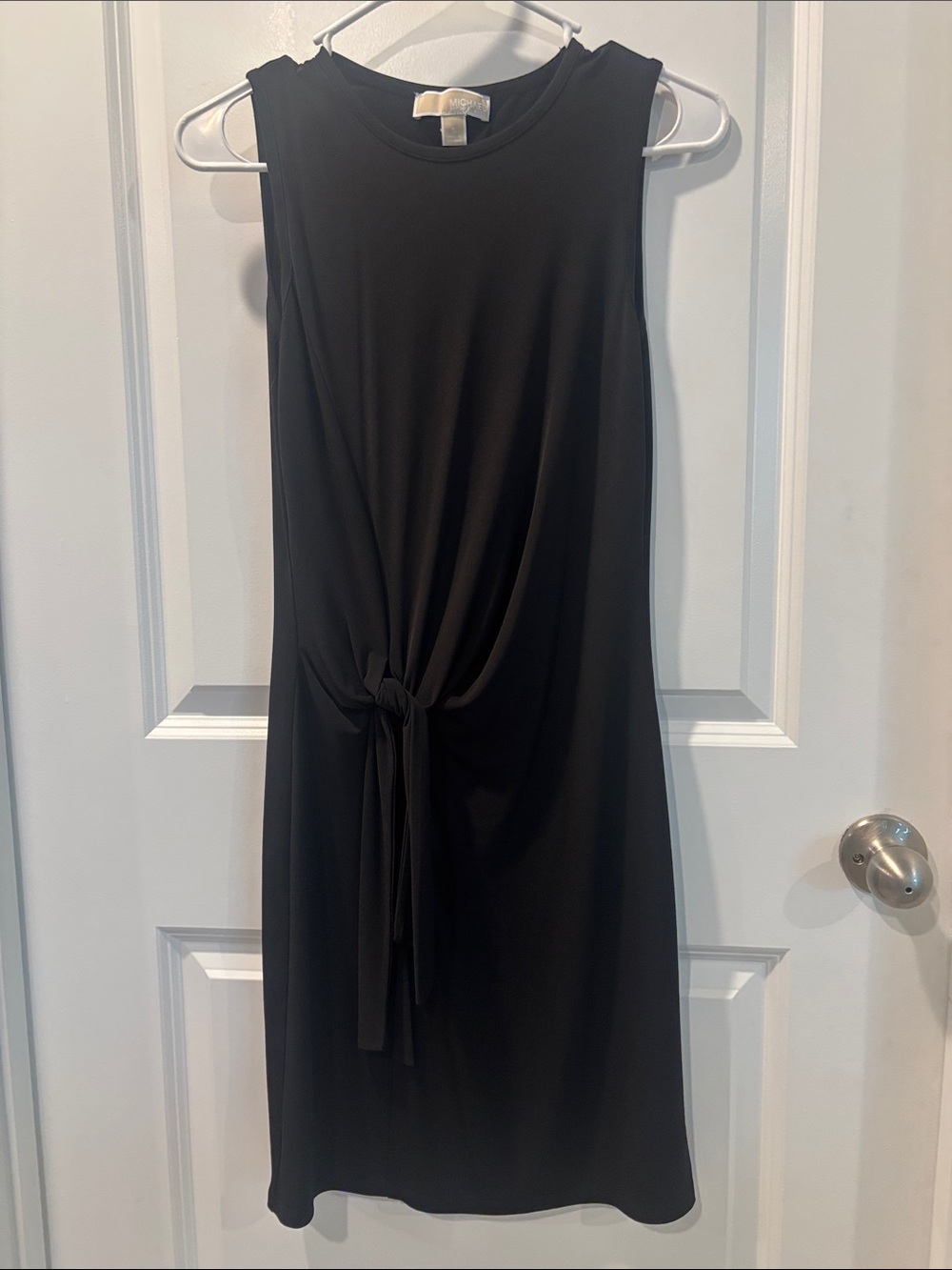 Michael Kors Black Sleeveless Knot-Front Dress